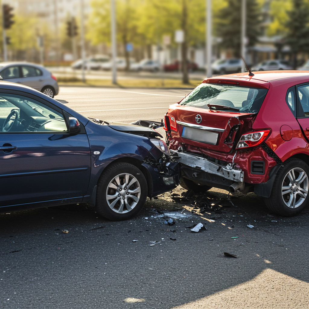 Two cars involved in an accident #7
