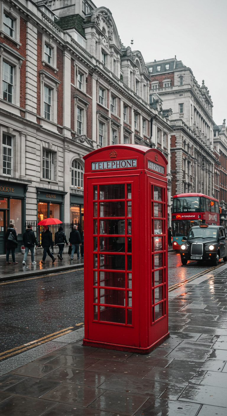 A red phone booth in the streets of London #3