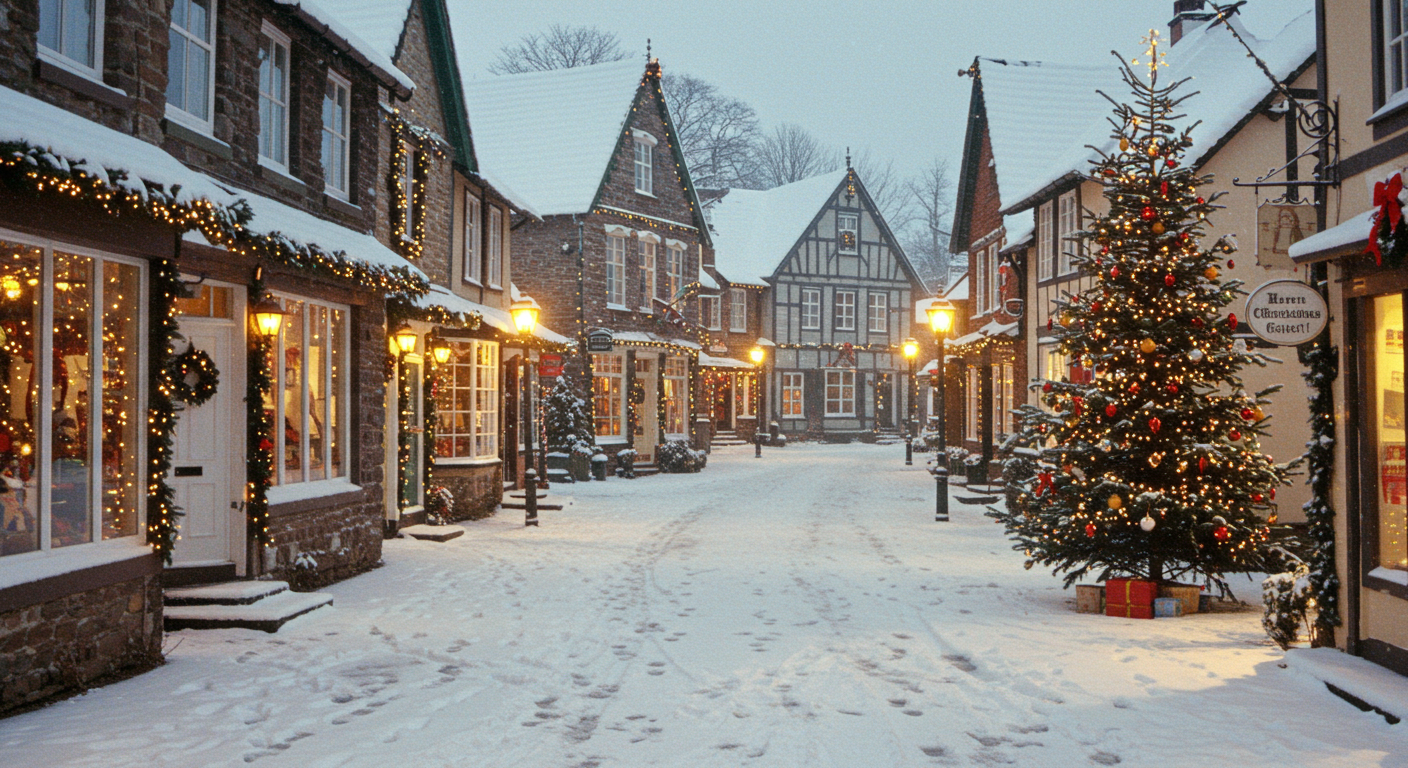 A snowy Christmas in a quiet town #1