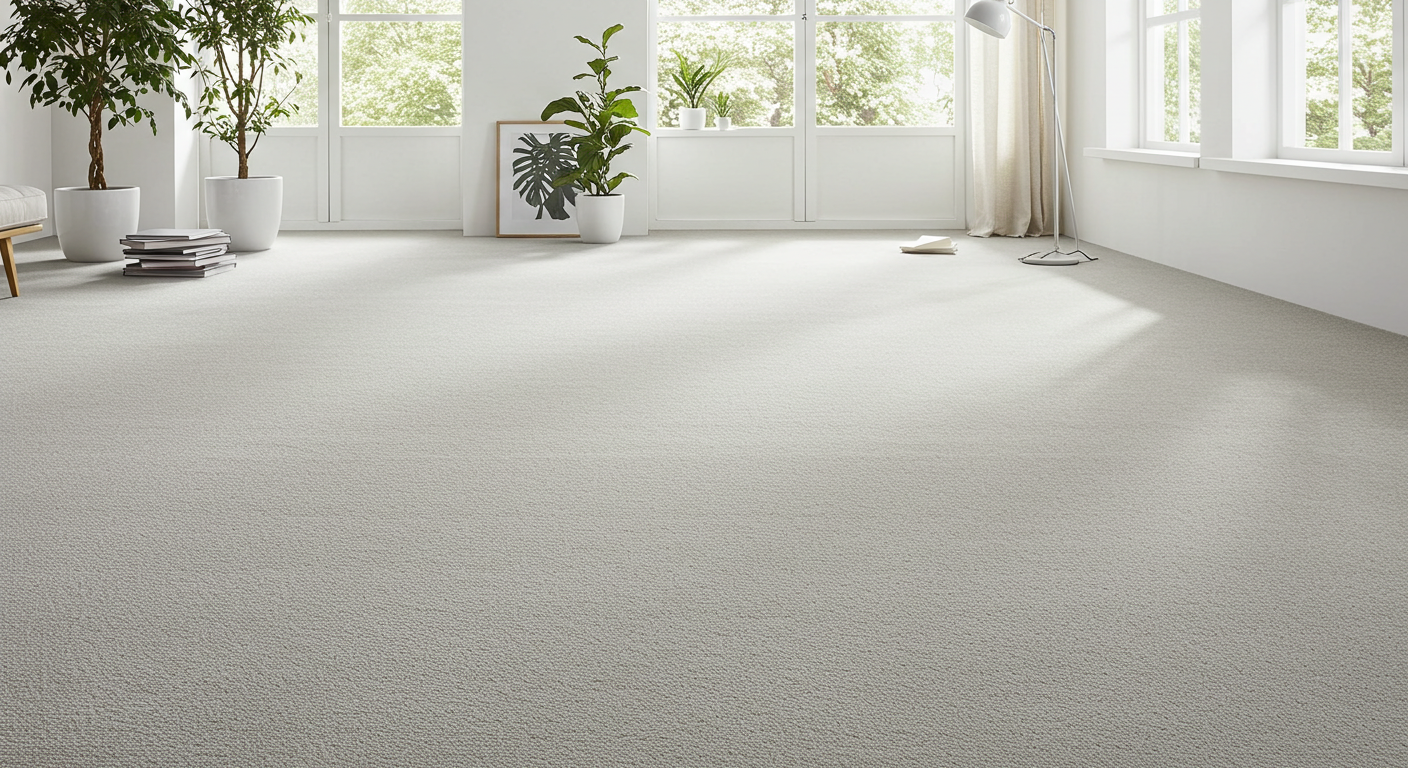 A new small white carpet in a living room #5