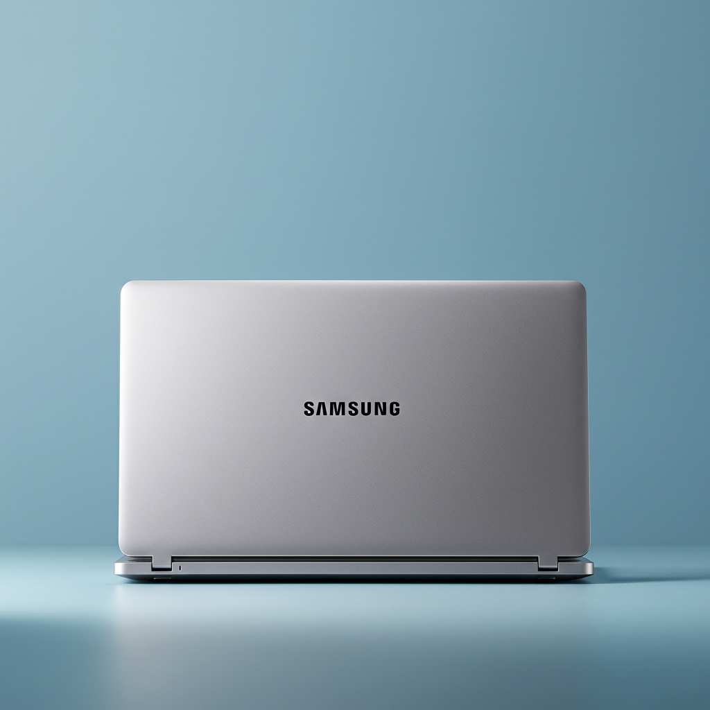 A laptop on a desk with the inscription "Samsung" #1
