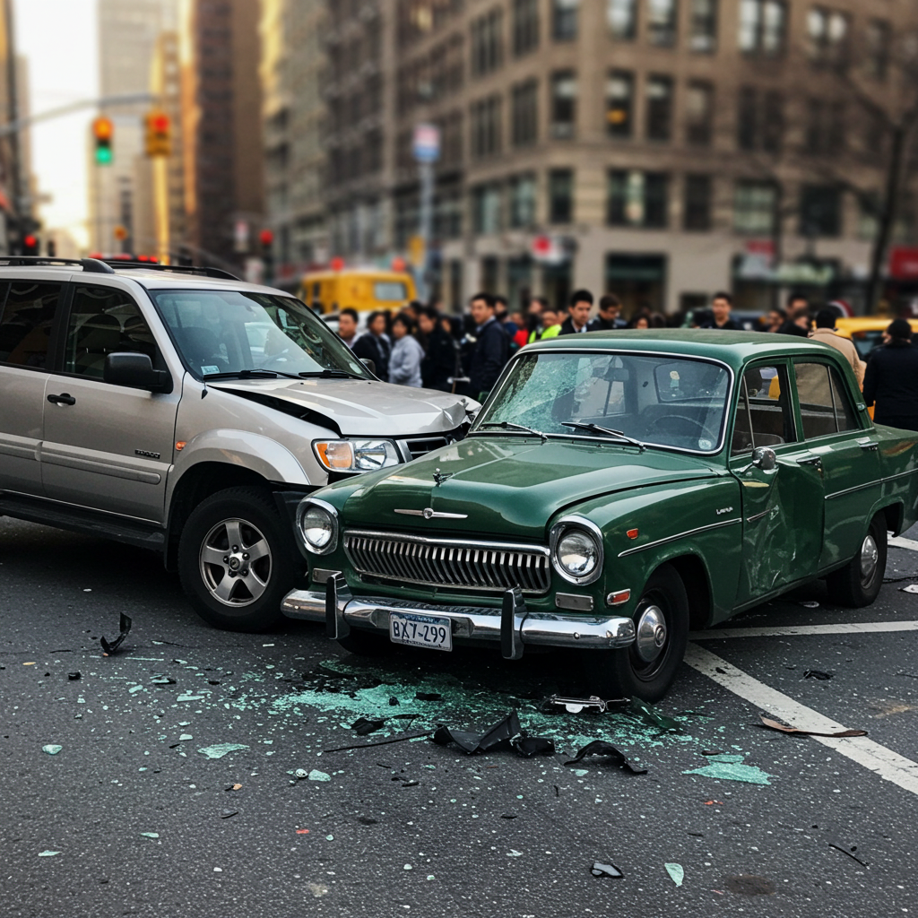 Two cars involved in an accident #4