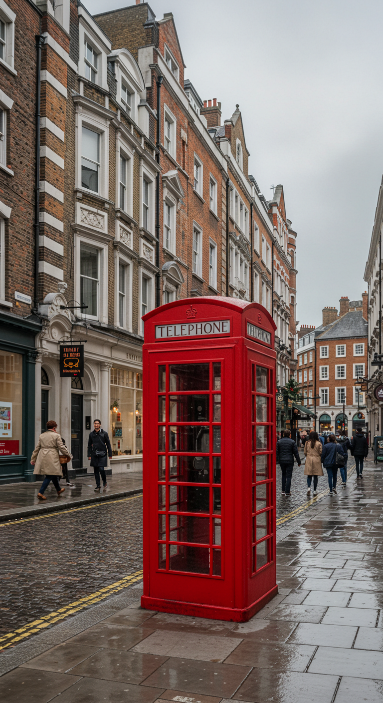 A red phone booth in the streets of London #2