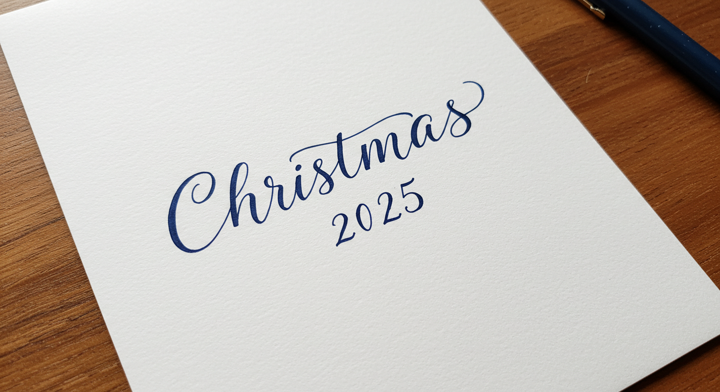 A white sheet with the inscription "Christmas 2025" #2