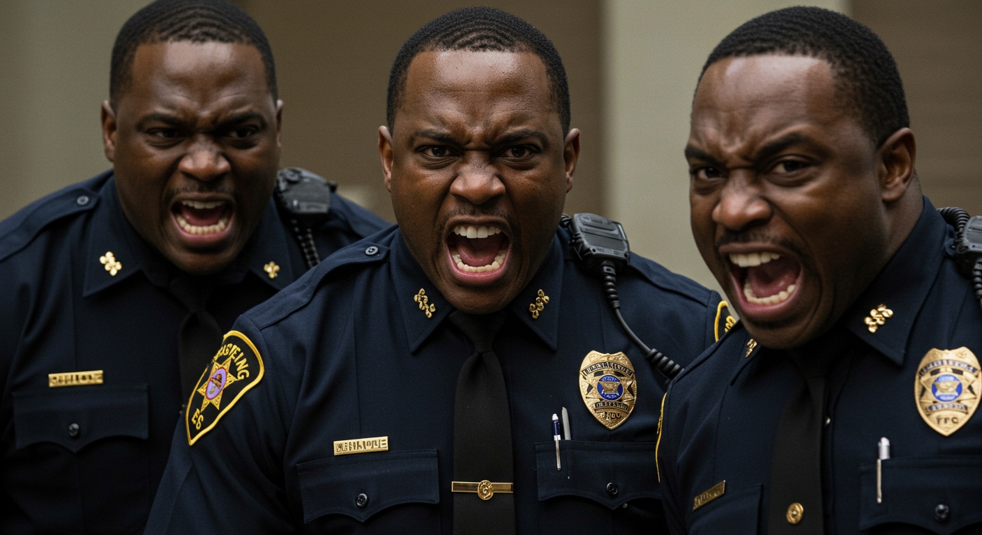 A group of angry police officers #1