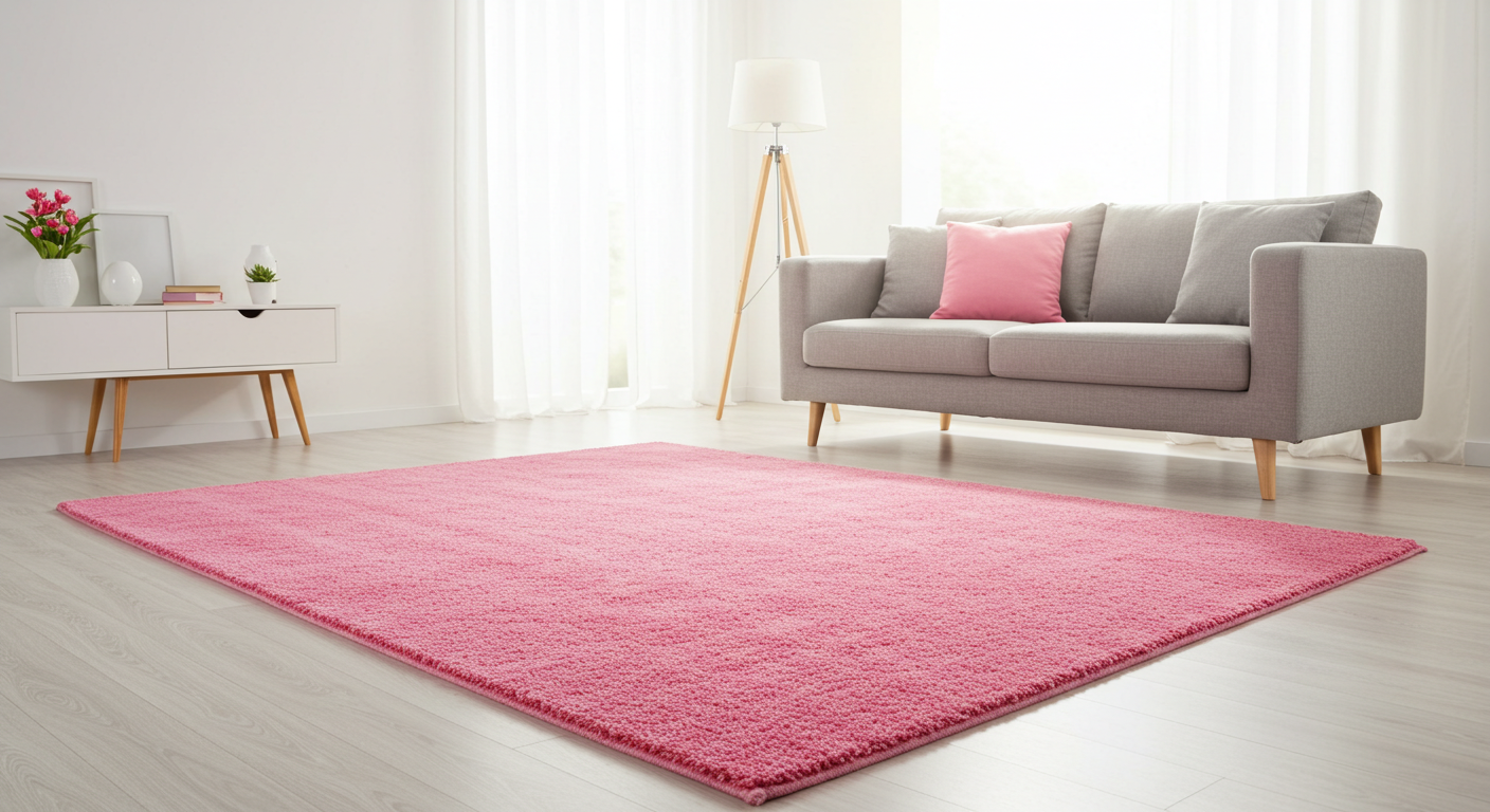 A new small pink carpet in a living room #2
