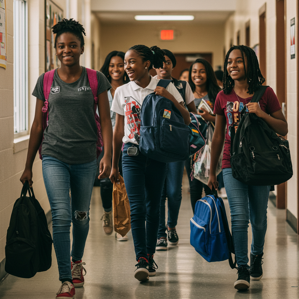 Black students with their school bags #1