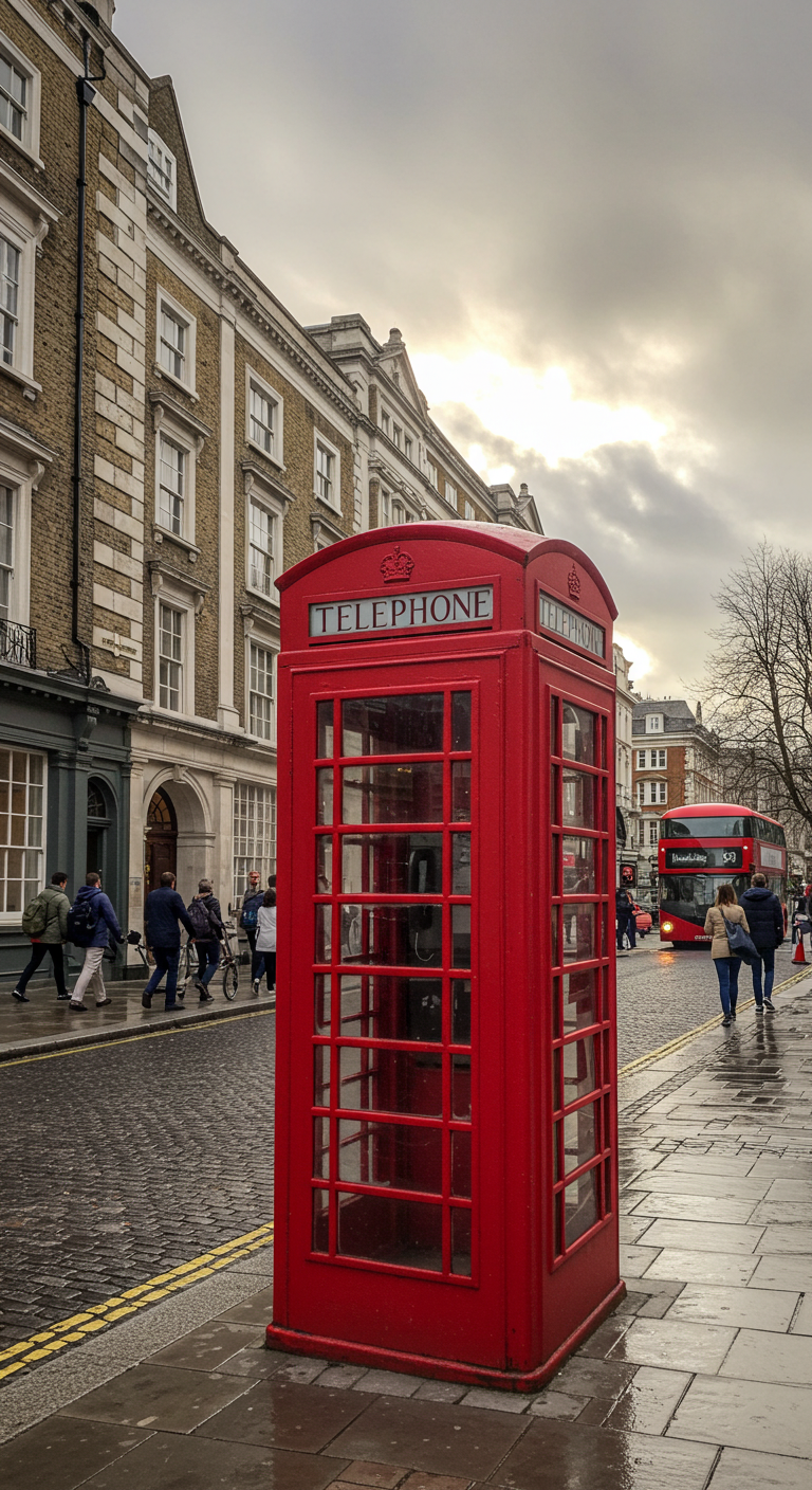 A red phone booth in the streets of London #1