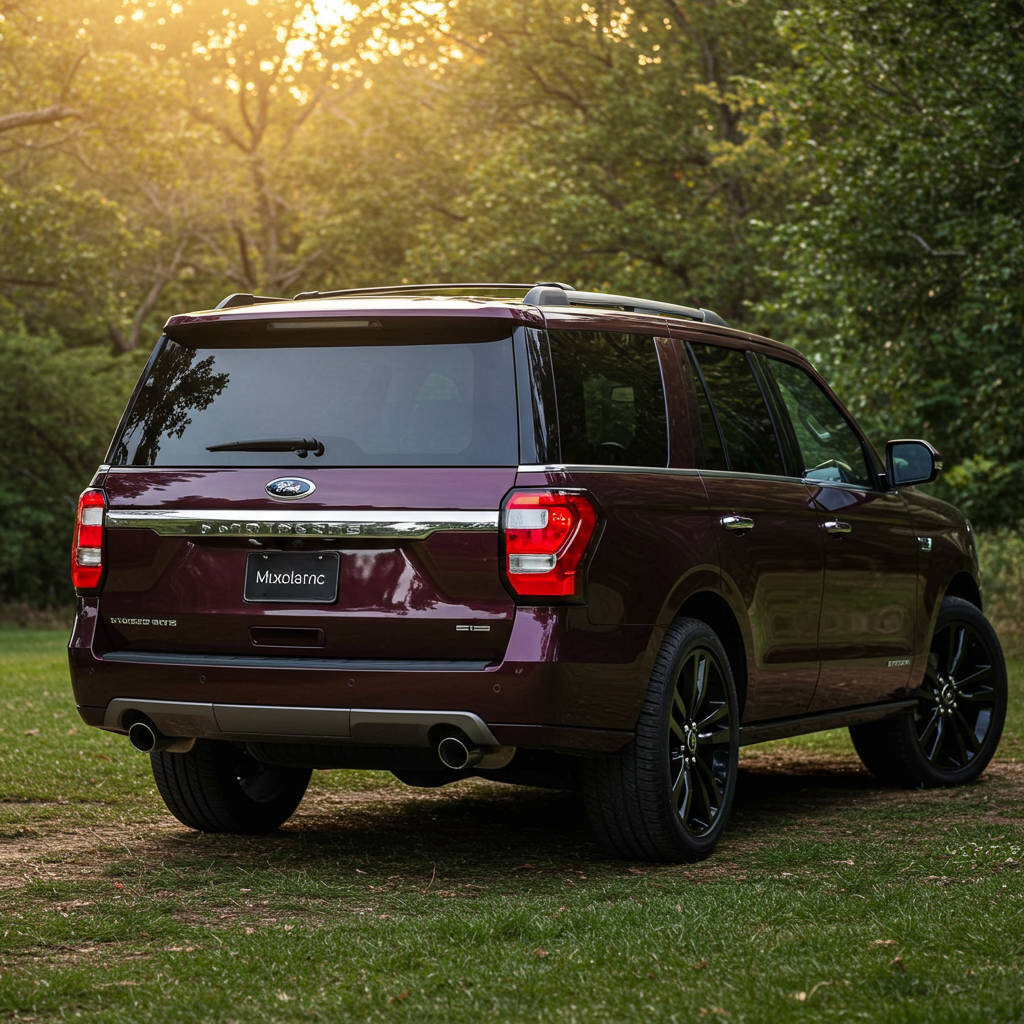 Back view of a purple SUV #2