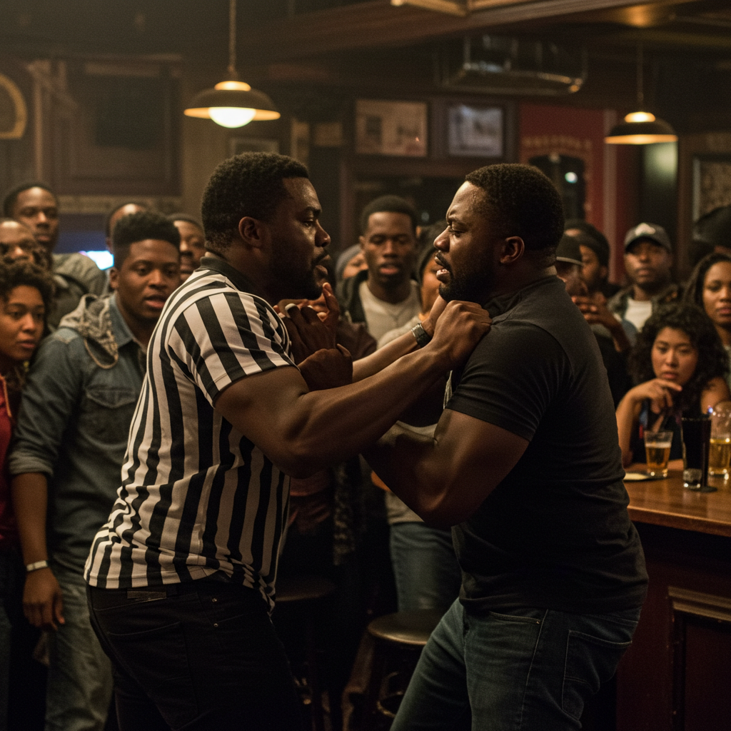Two black people in a bar fight #2