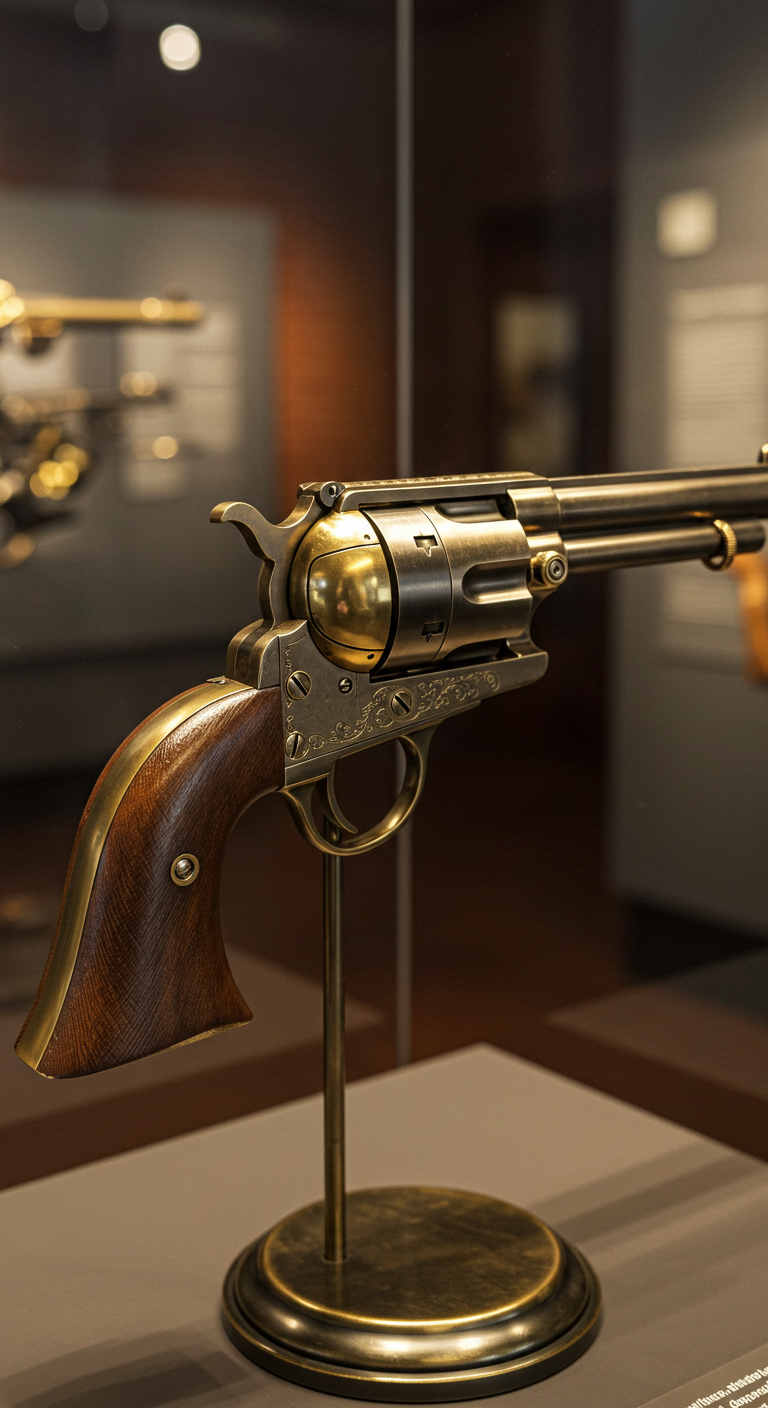 Steampunk revolver on display #2