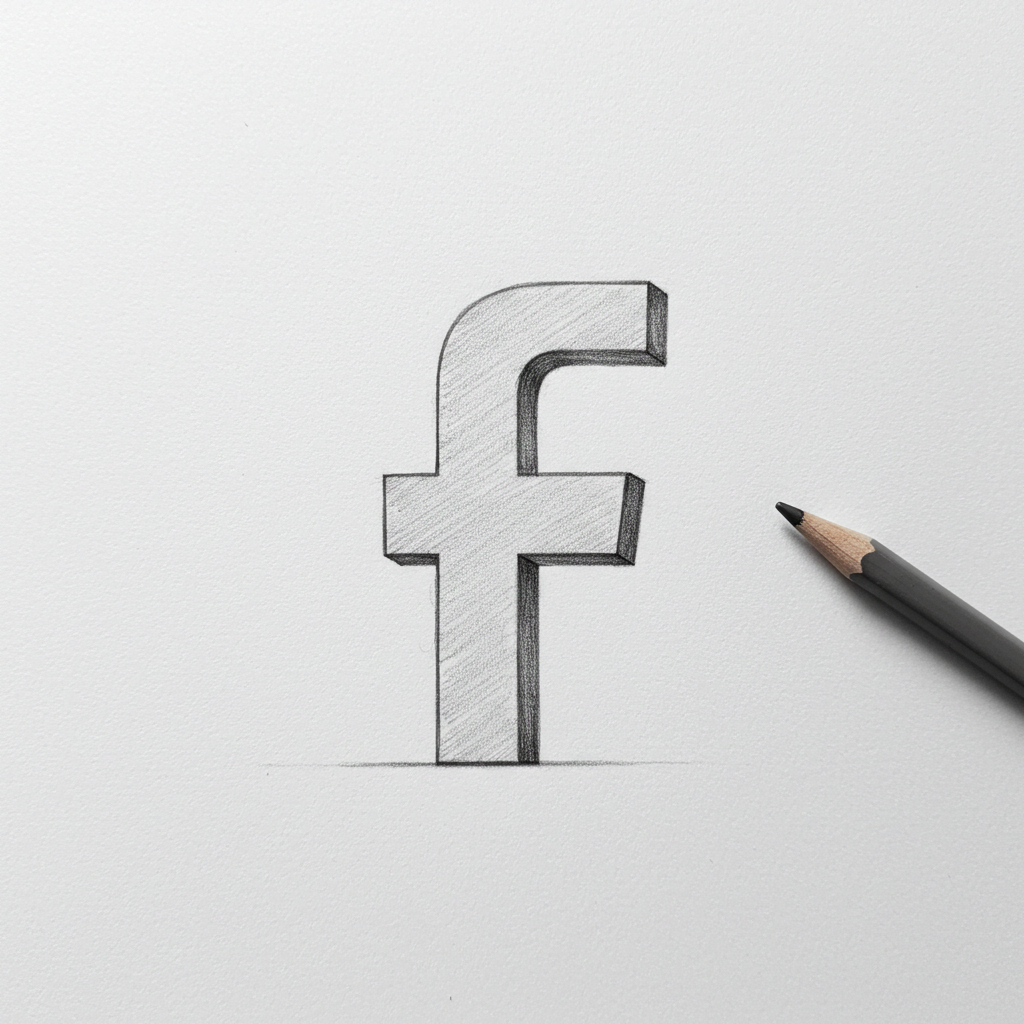 A pencil drawing of Facebook #1