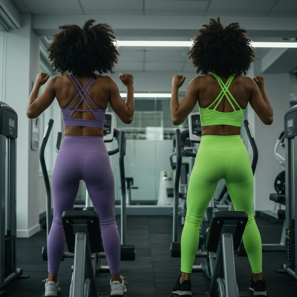 The back view of black women at the gym #1
