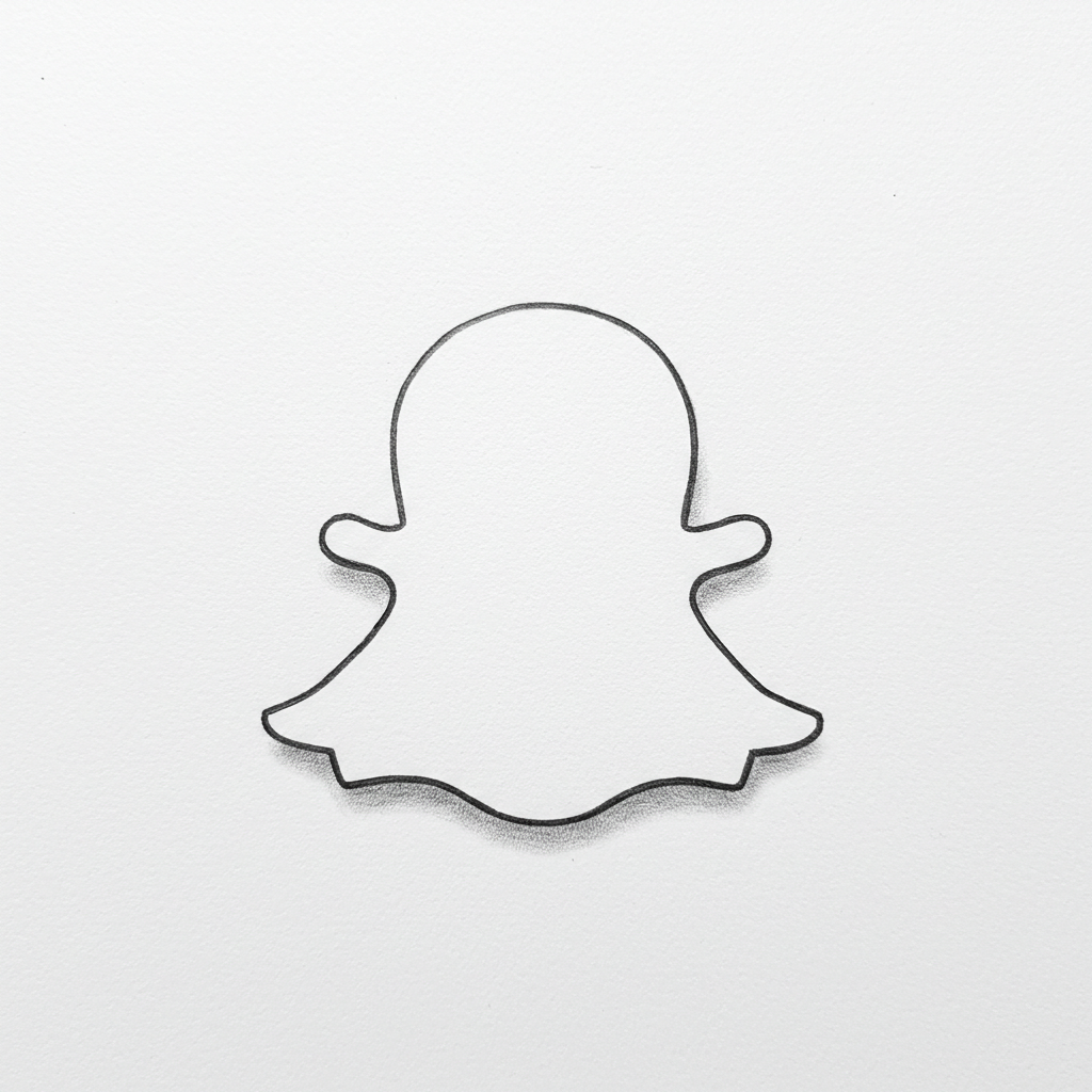 A pencil drawing of Snapchat #3