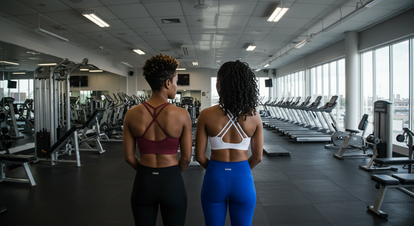 The back view of black women at the gym #1