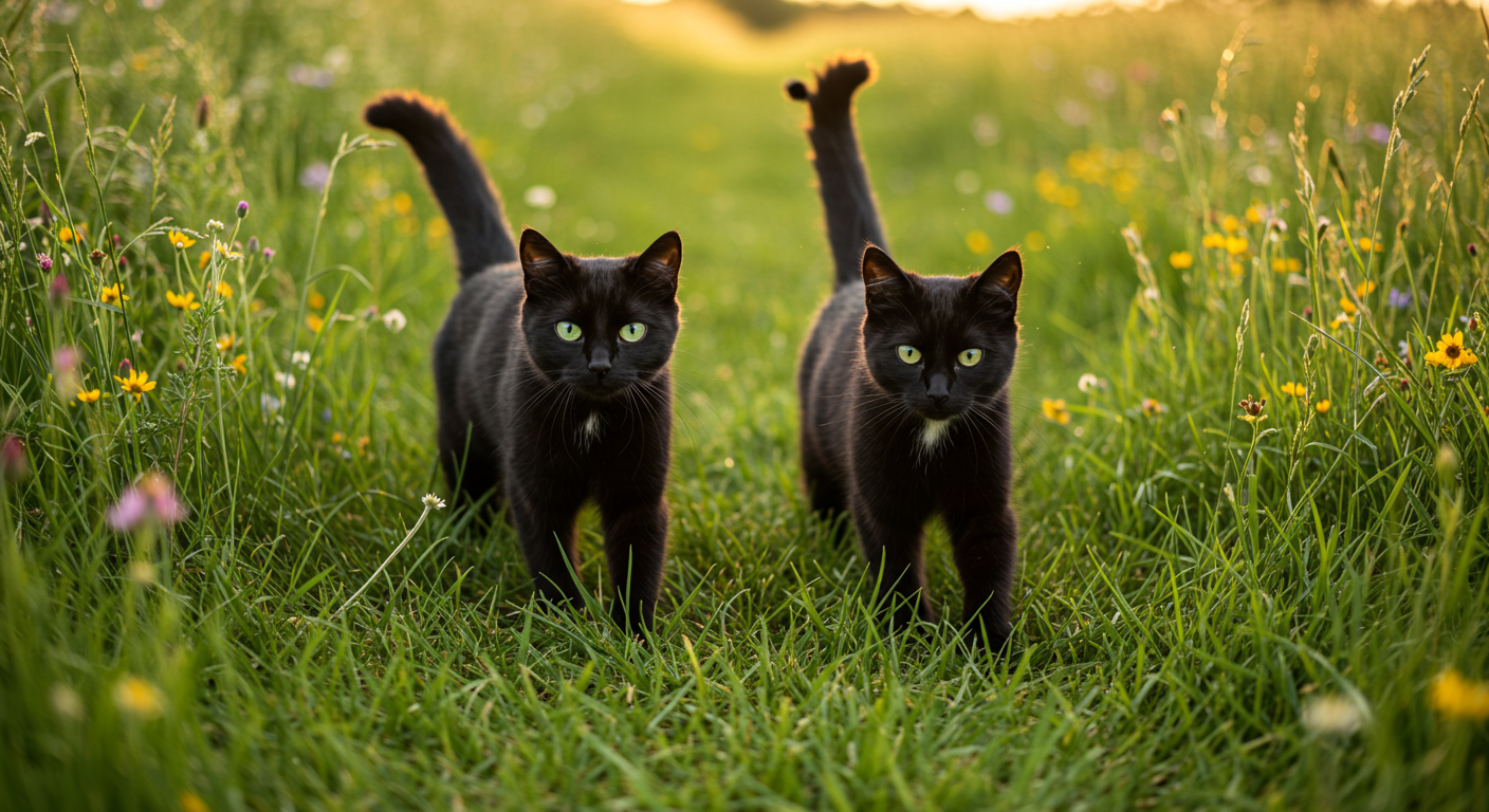 Black cats on a field #3