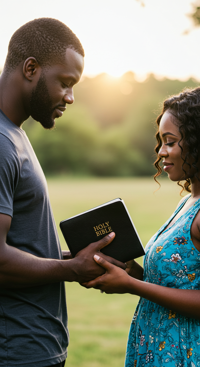 A black man and woman holding a bible #3