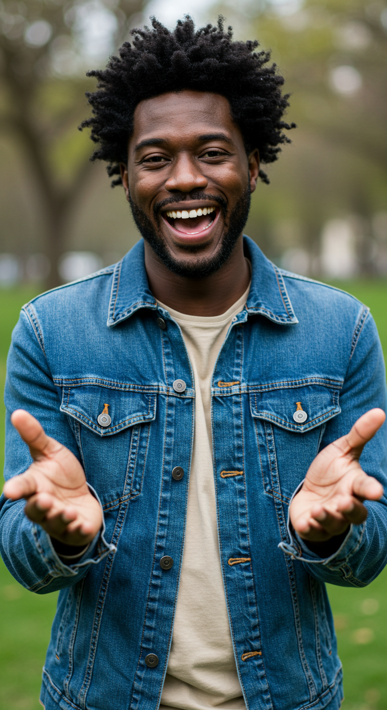 A happy black man saying yes #3