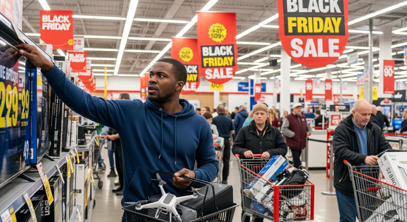 A black man shopping at Black Friday #1