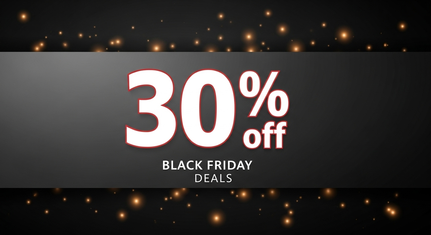 Black Friday deals banner with 30% off #1