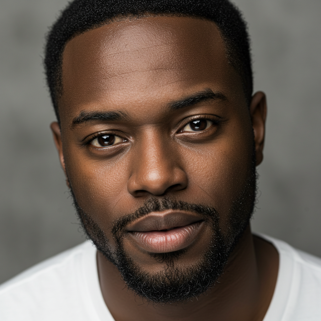 Close-up shot of a young black man #1