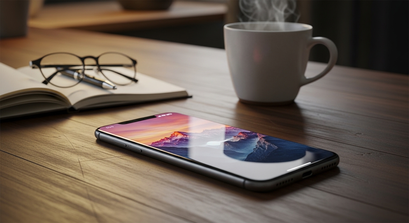 A mobile phone on a desk #2