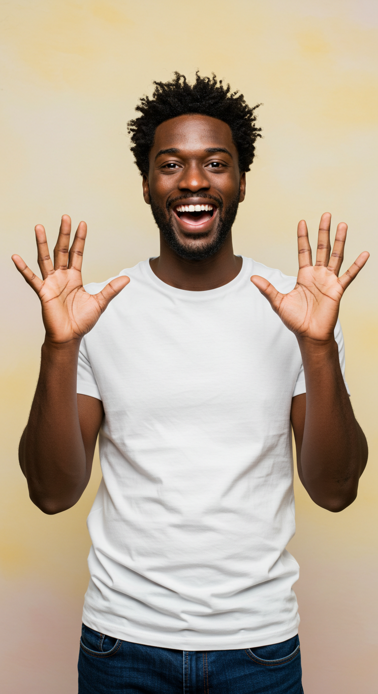 A happy black man saying yes #2