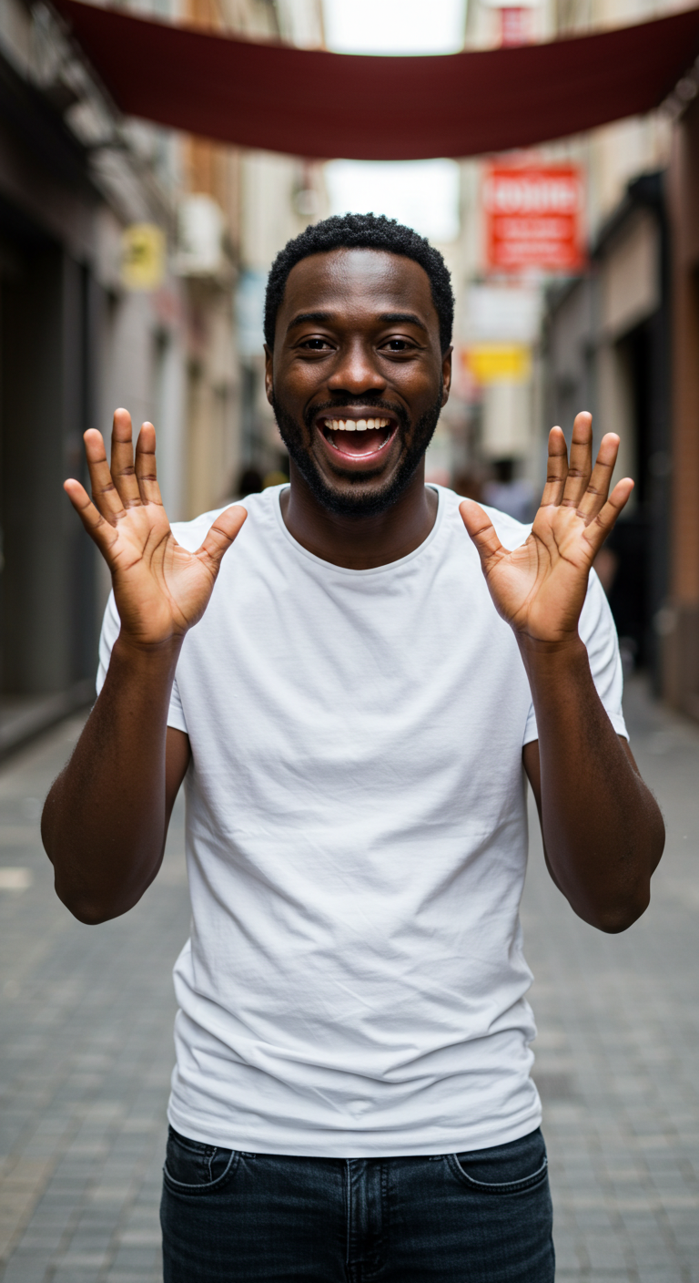 A happy black man saying yes #2