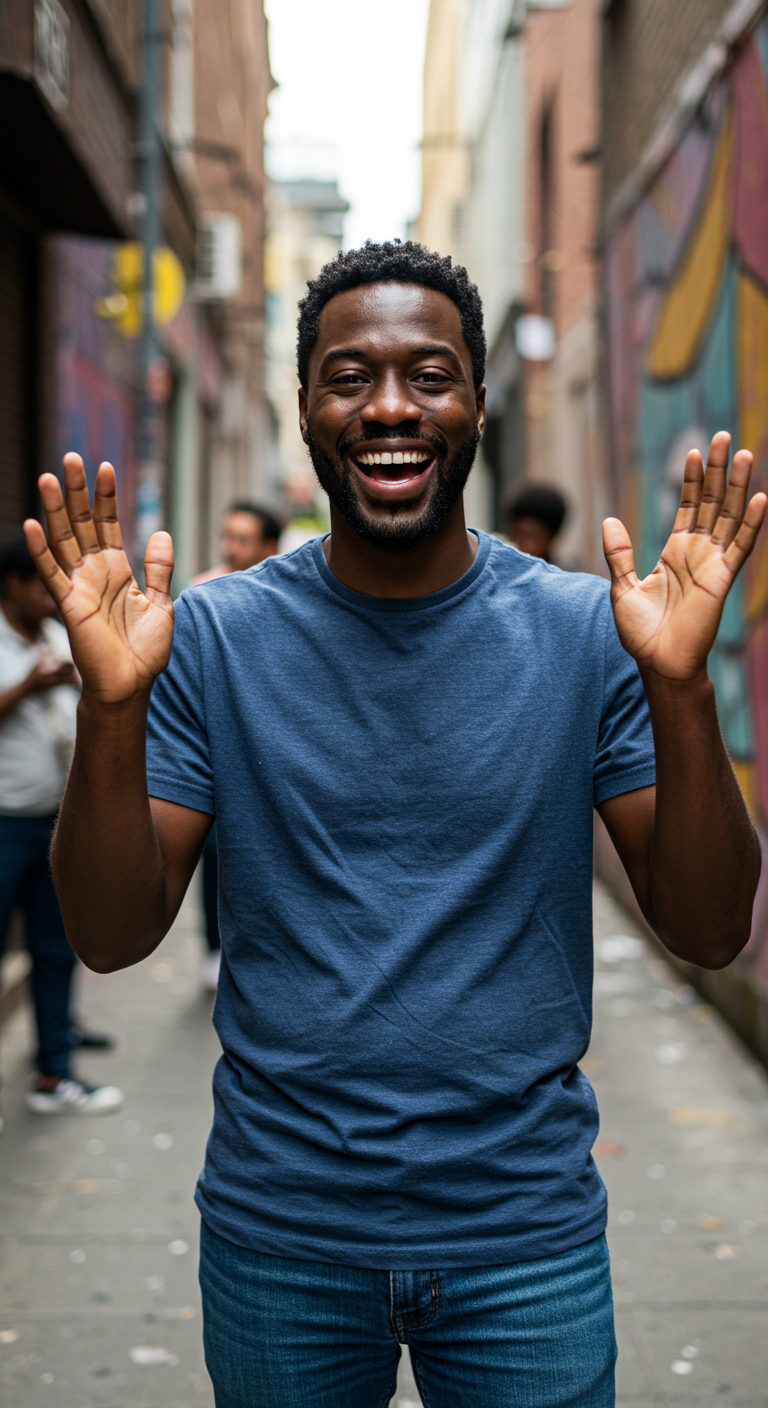 A happy black man saying yes #1