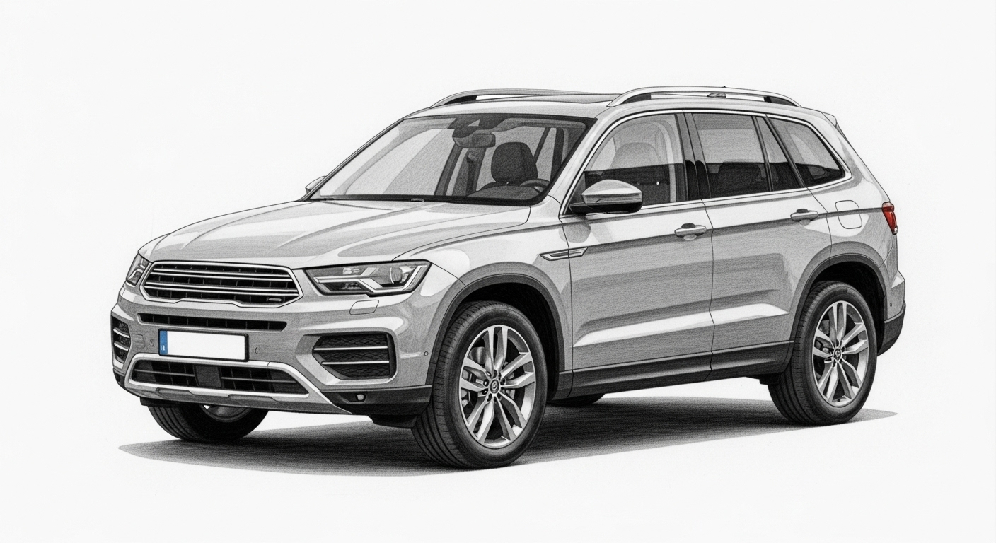 A pencil drawing of an SUV #2