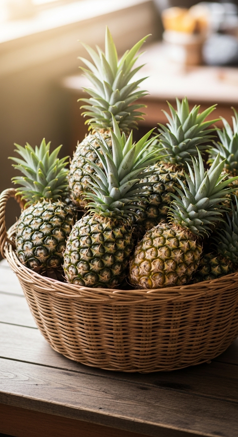 Pineapples in a big basket #1