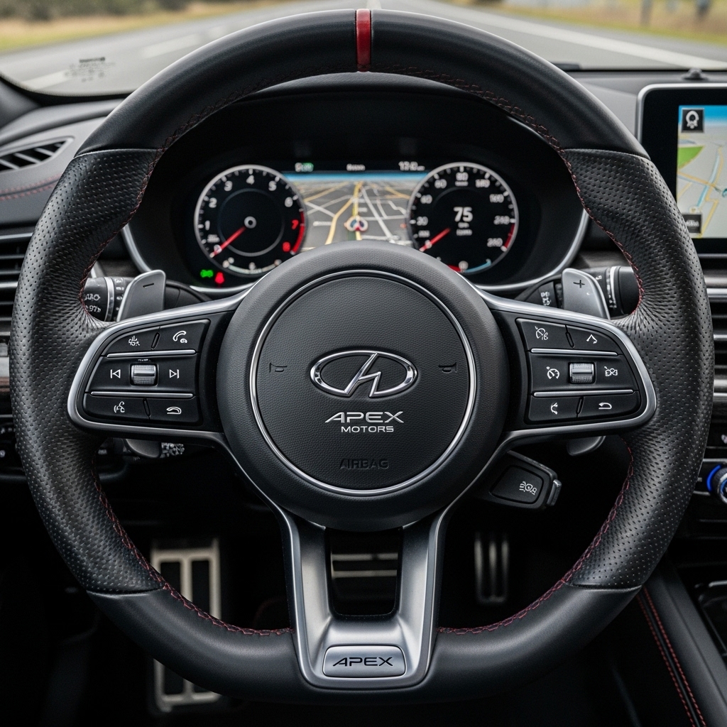 A close-up of a car's steering wheel #2