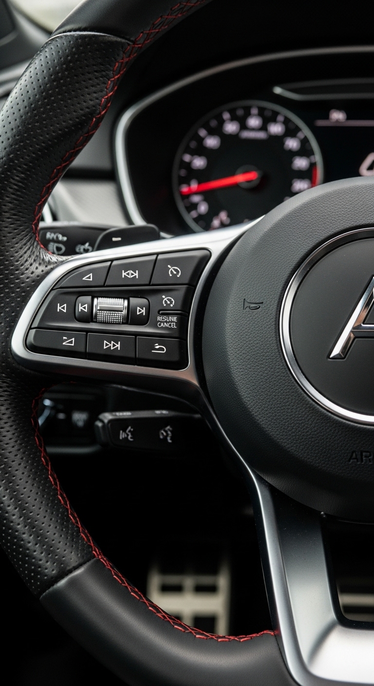 A close-up of a car's steering wheel #2