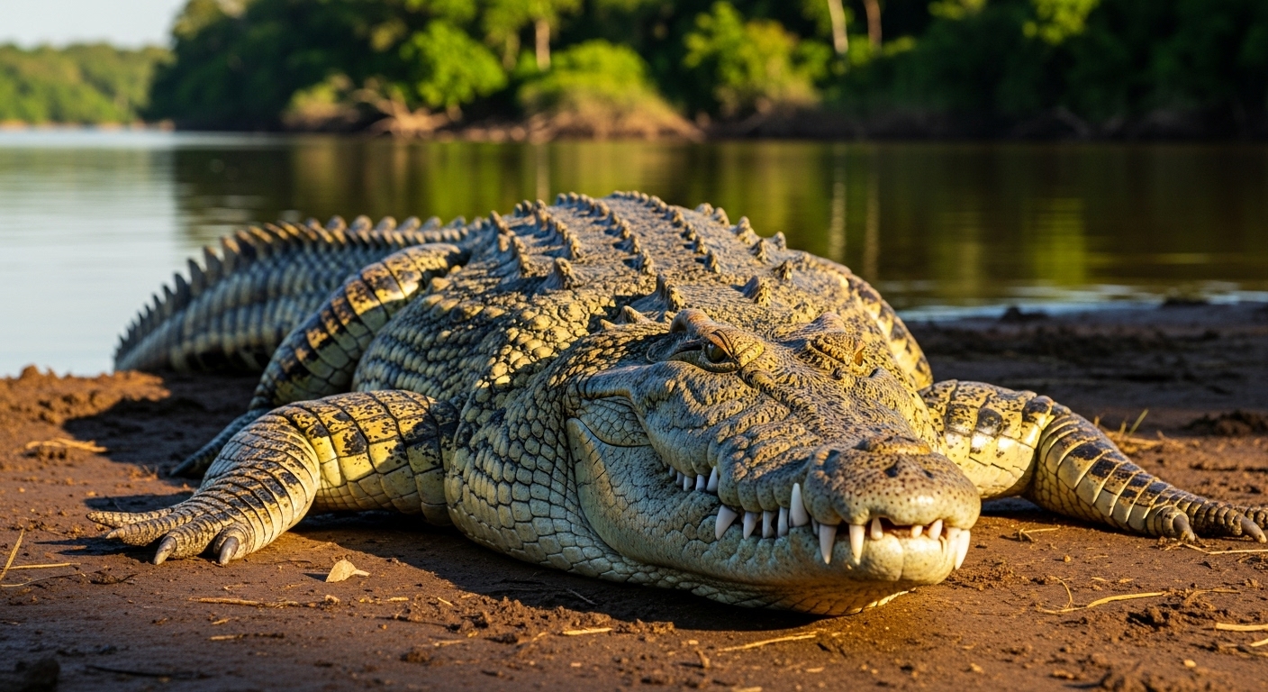 A crocodile basking in the sun #2