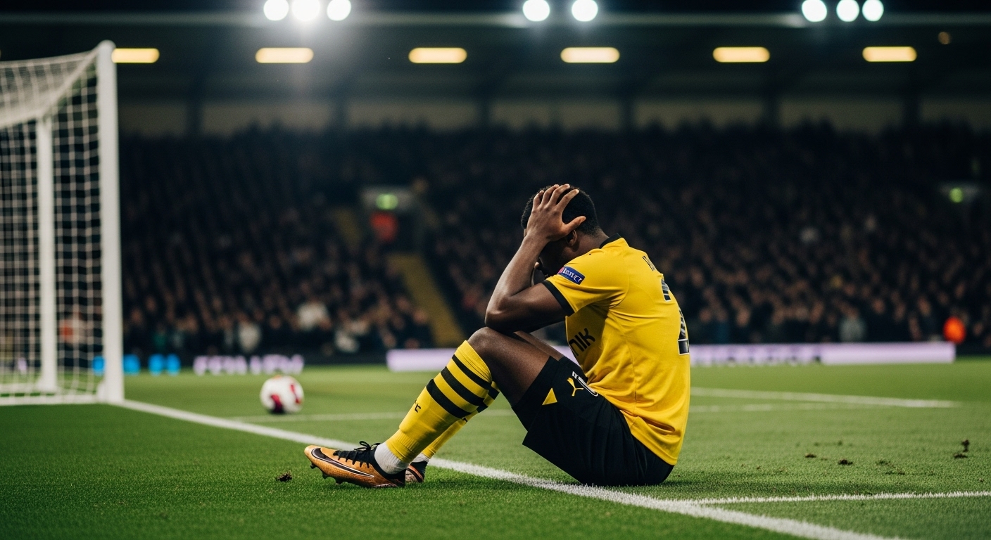 A black footballer in a yellow jersey missed a goal #3