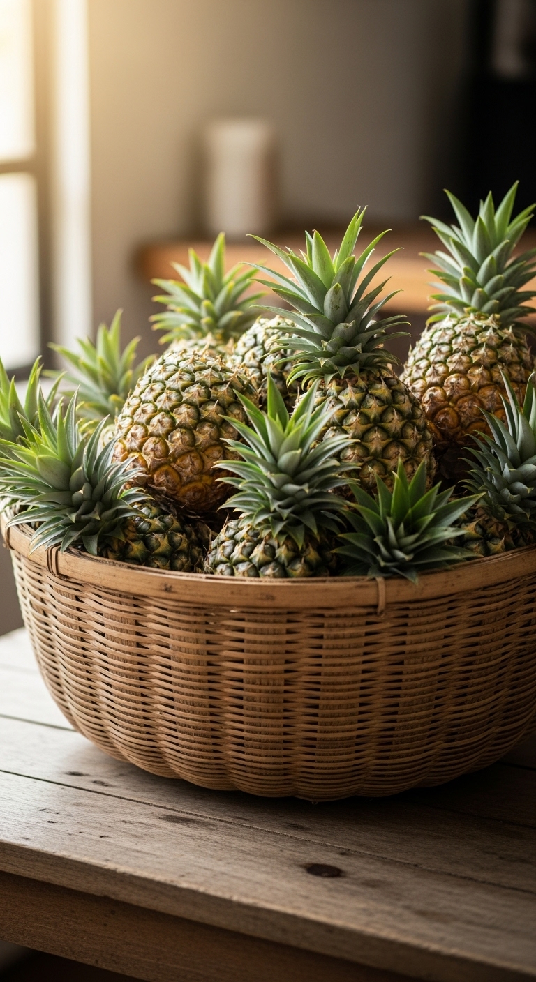 Pineapples in a big basket #4