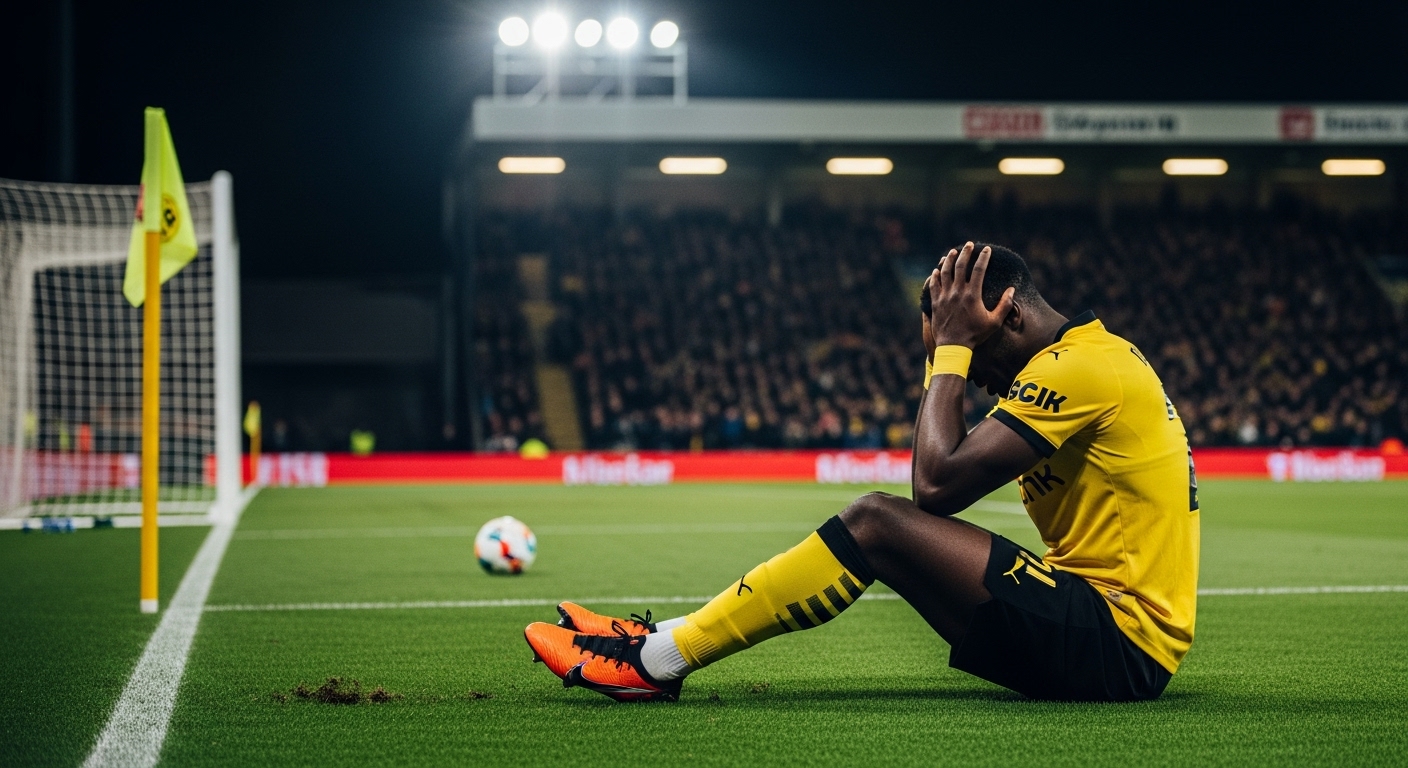 A black footballer in a yellow jersey missed a goal #4