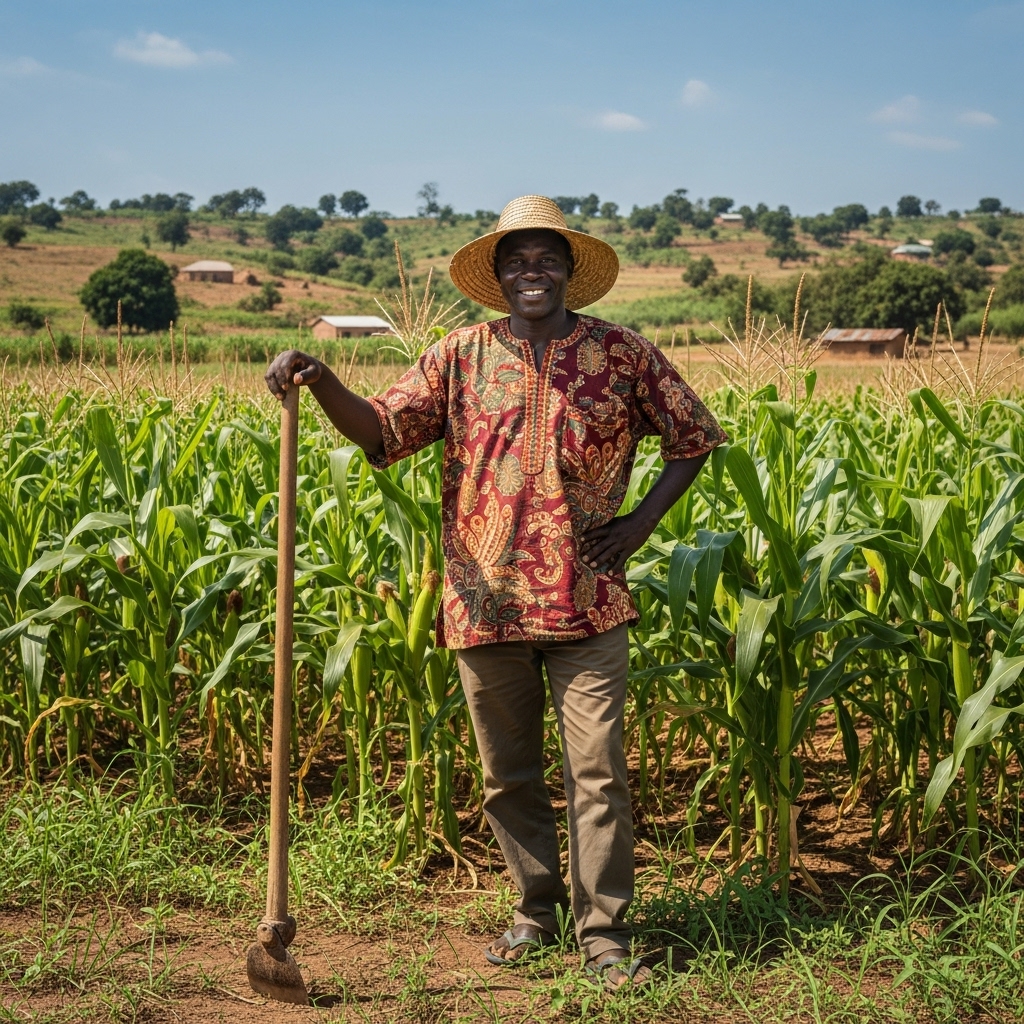 A black African farmer standing on his farmland #2