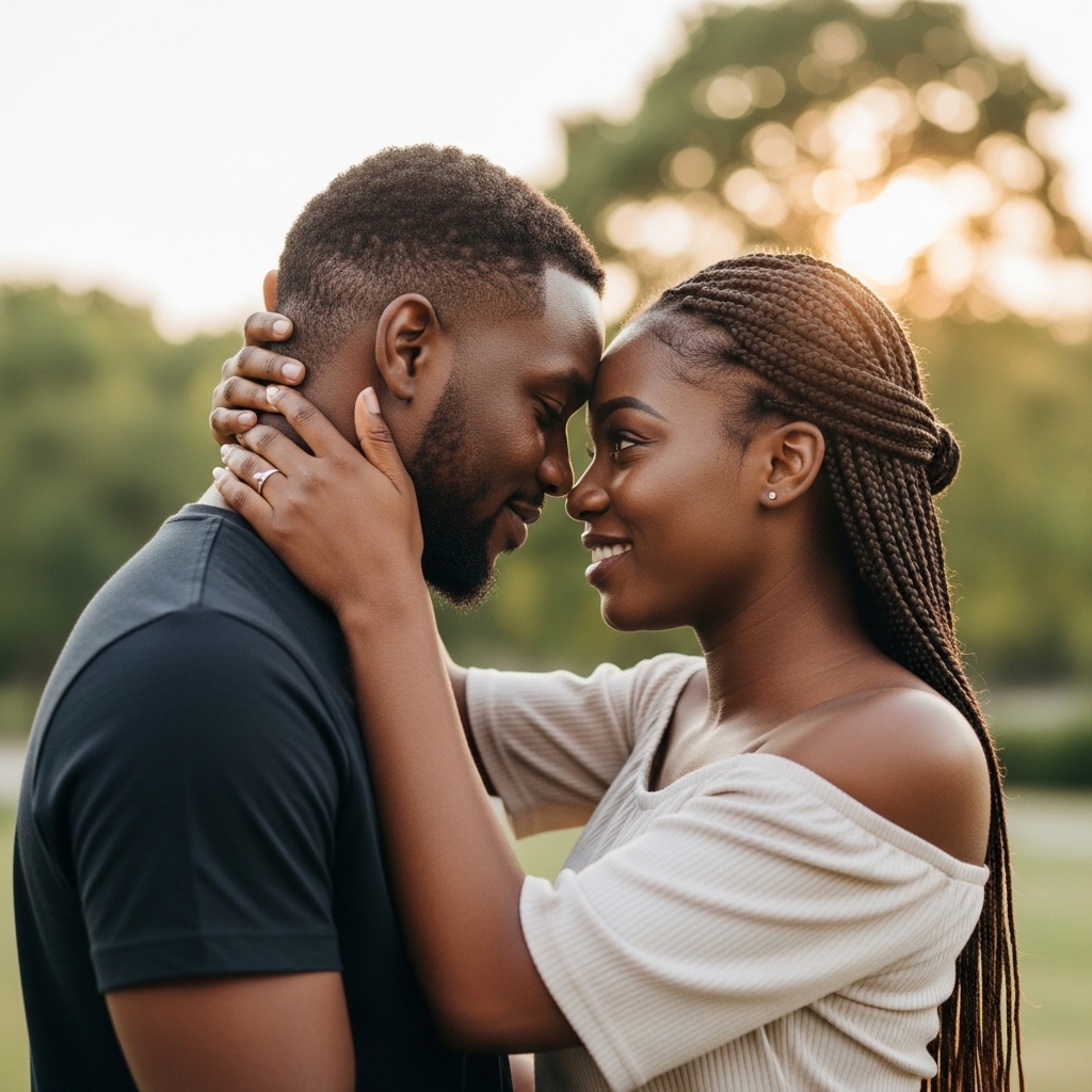 A young black man and lady in love #3