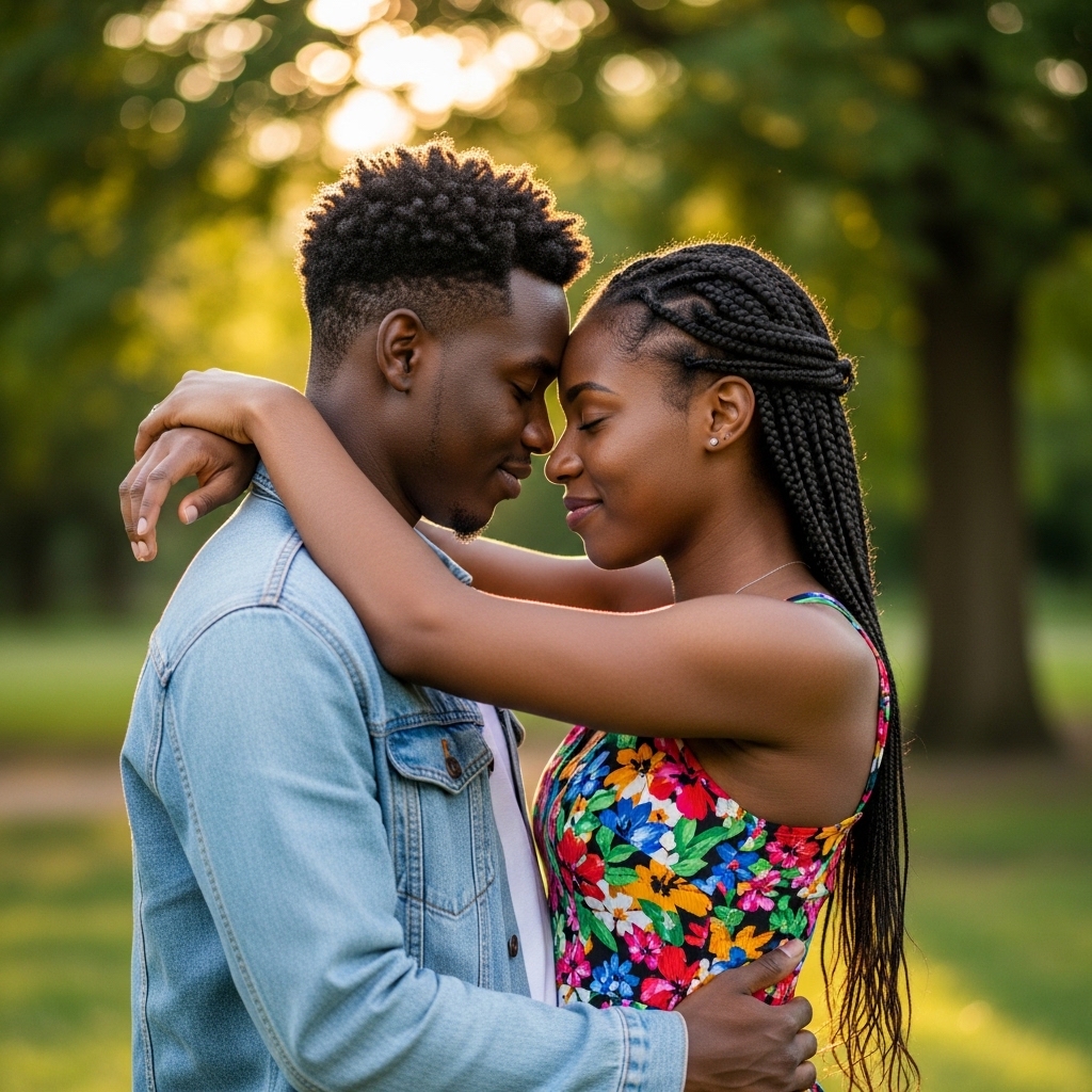 A young black man and lady in love #2