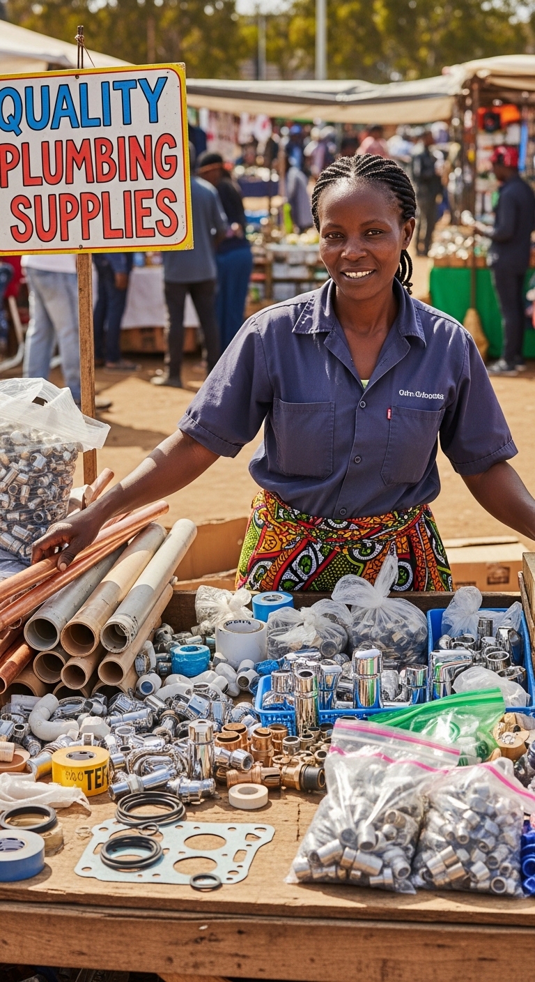 A black lady selling plumbing materials #1