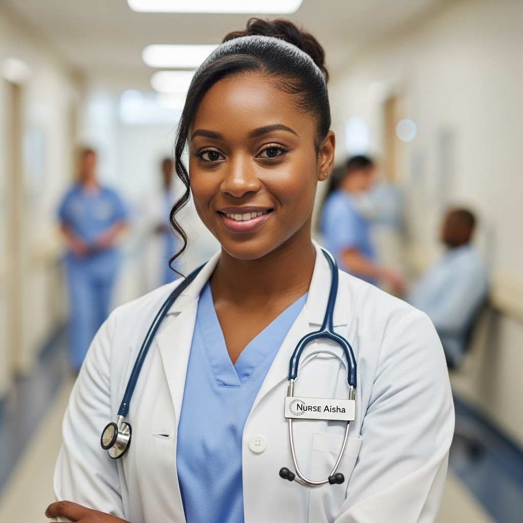 A black female nurse with a smile #4