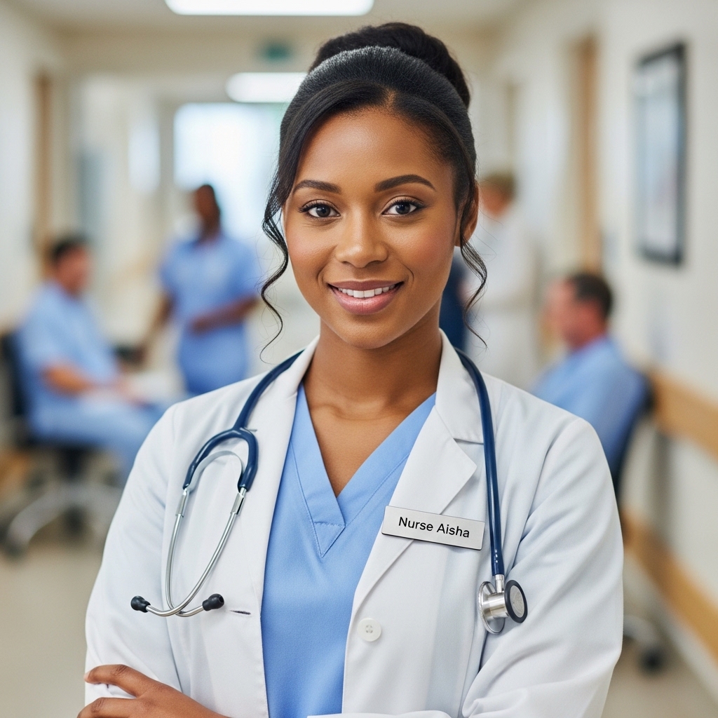 A black female nurse with a smile #1