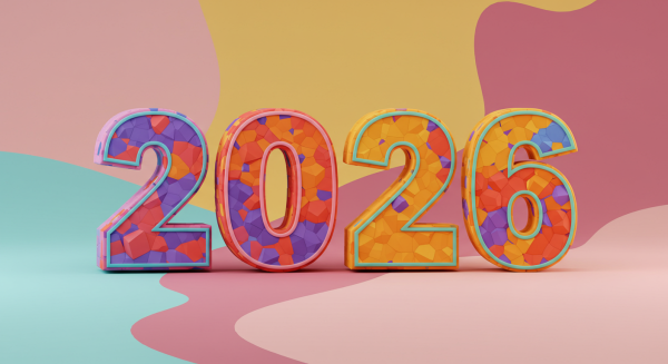 The number 2026 in 3D