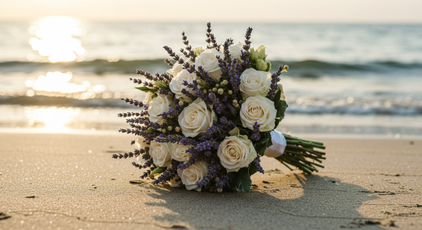A wedding bouquet at the beach #4