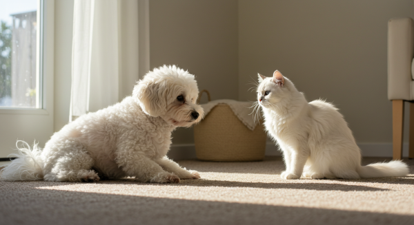 A white dog and a white cat #4
