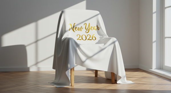 A white sheet with the inscription "New Year 2026" #3