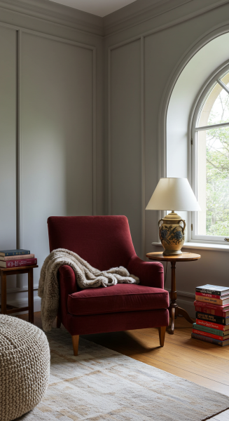 Cozy reading corner with an armchair #3