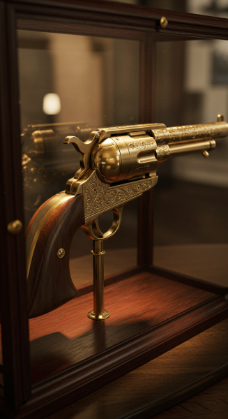 Steampunk revolver on display #3