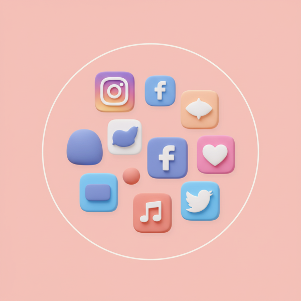 Social media icons in a round form